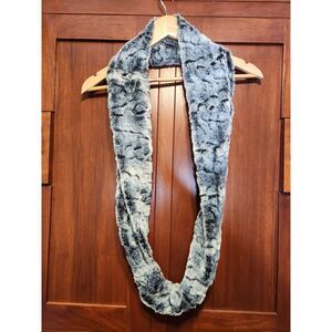 Grey, White, and Black Faux Fur Infinity Scarf Unisex